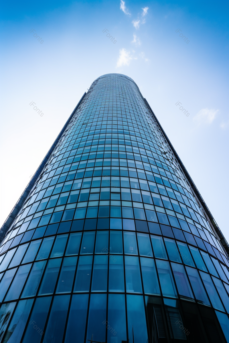 蓝色反光玻璃外立面写字楼低视角仰拍,高清,摄影图,摄影图片,图片大全,摄影图免费下载